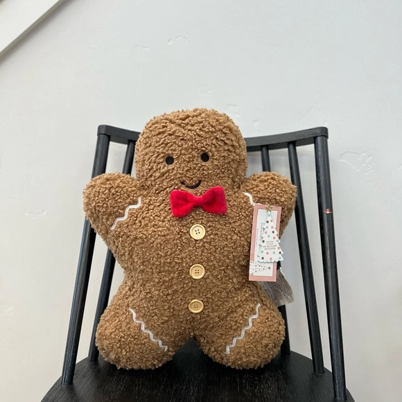 Cupcakes & Cashmere Gingerbread Man Pillow NWT - Picture 1 of 5